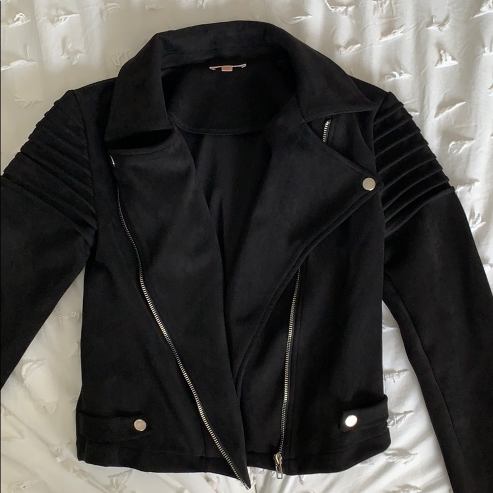 Faux suede Moto jacket